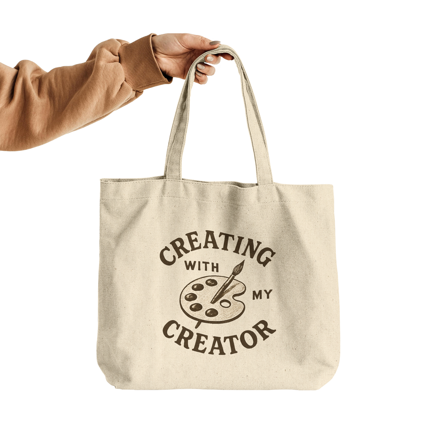 Creating_with_My_Creator_Christian_Ar_CottonTote_L_HandTransparent_Mockup.png